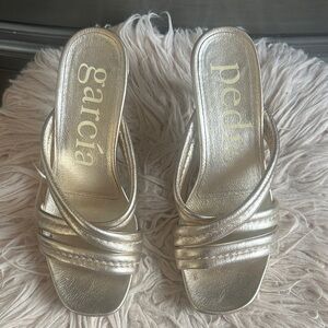Pedro Garcia Women's Metallic Gold Heels